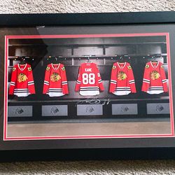 Patrick Kane matted & framed Chicago Blackhawk jerseys memorabilia
