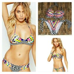Checker Printed Bikini Swimwear
