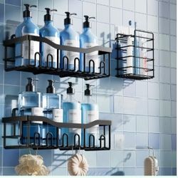 3pc Bathroom Shower Caddy.  New. Black