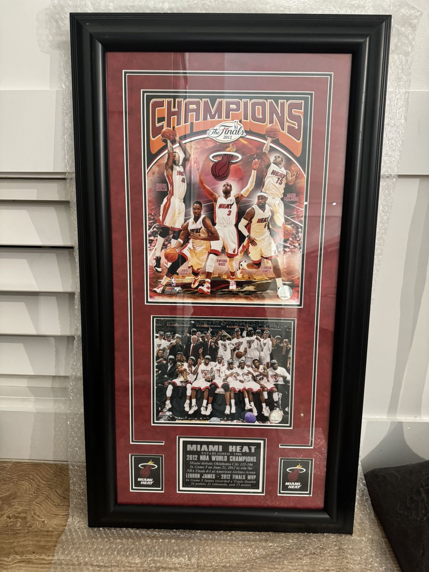 NBA 2012 Miami Heat The Finals Picture Frame/ Memorabilia