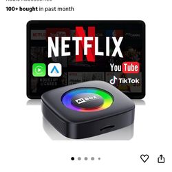 Wireless Carplay Adapter for iPhone Ai Magic Box with Netflix/YouTube Supports TF/Card Dongle Plug and Play Easy Setup Carplay & Android Auto Video En