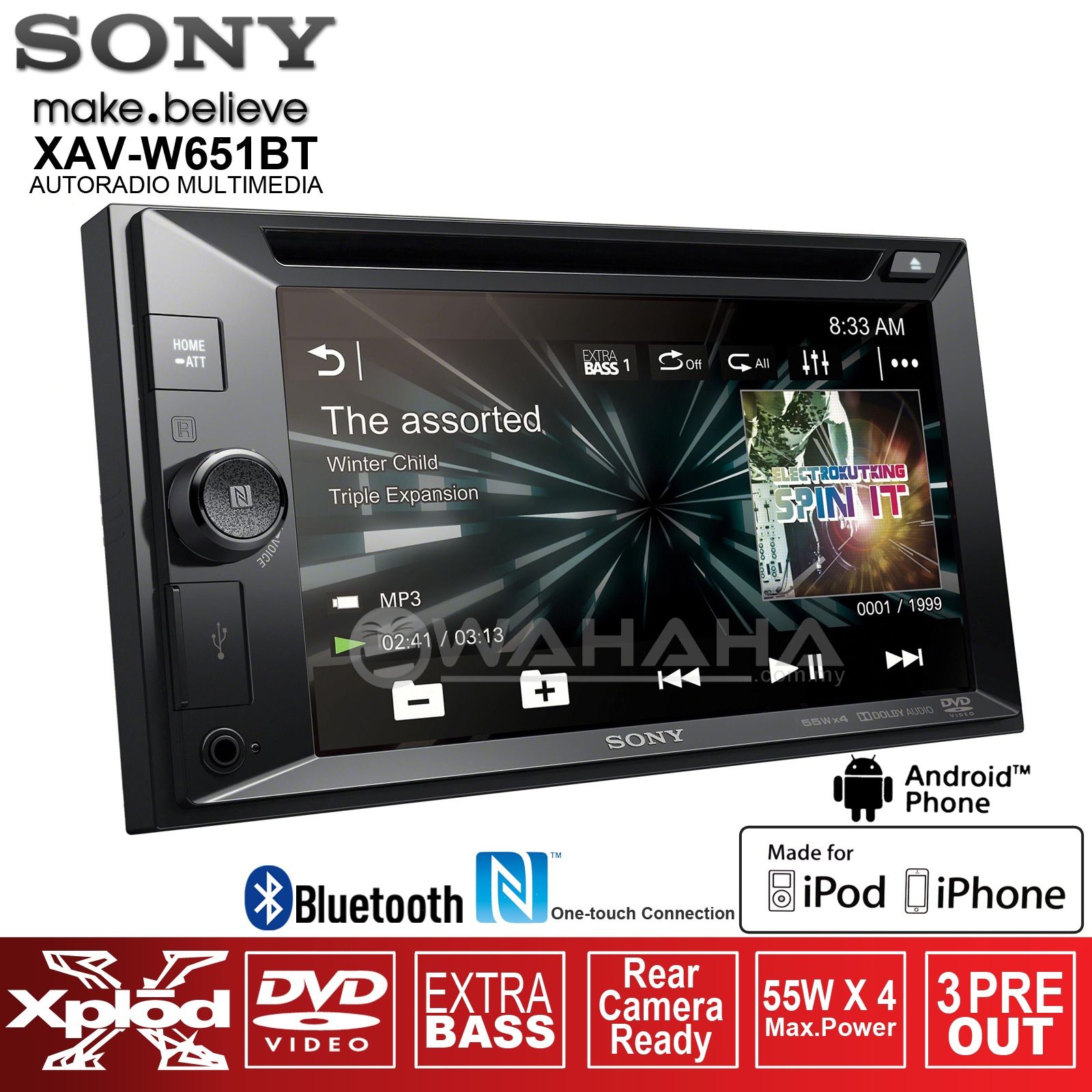 New double din car stereo Sony XAV-W651bt WITH INSTALLATION