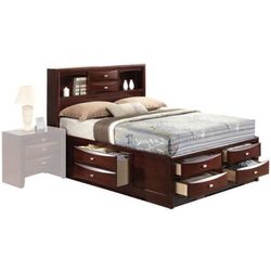 Acme Ireland Queen Bed with Storage, Espresso