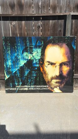 Steve Jobs Pop Art wood Canvas Wall Print