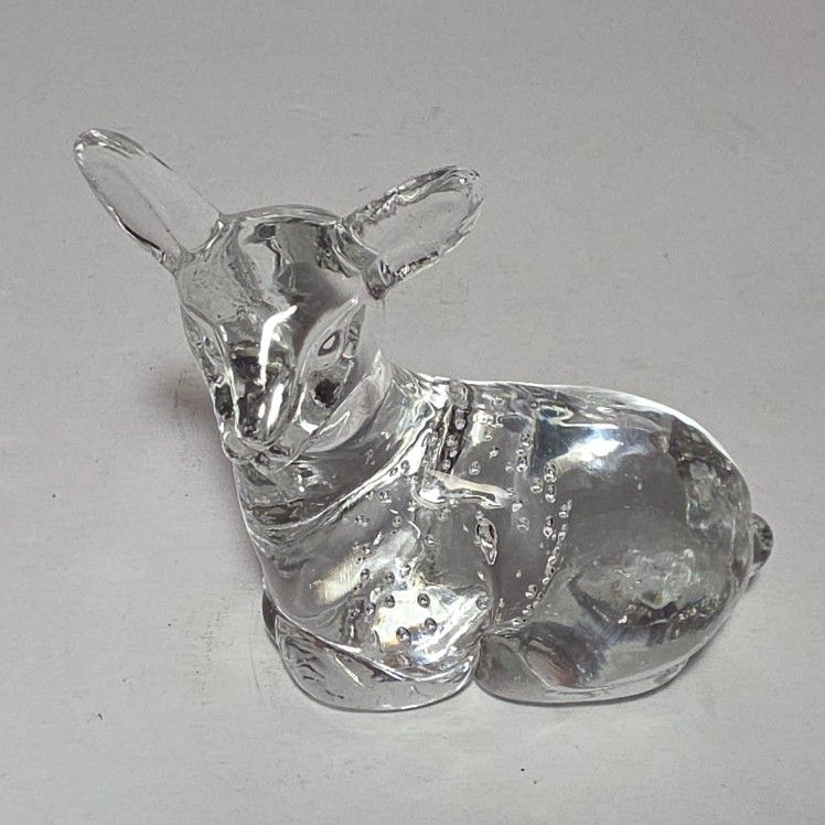 Glass Deer Figurine Paperweight