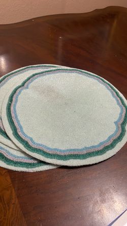 Set of 3 Kim Seybert Circular Beaded Placemats