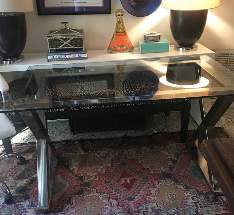 Pottery barn store ava glass desk