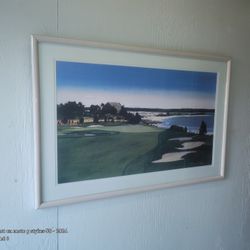 Huge  ORIGINAL FRAMED Golf Painting SIGNED AND Numbered 