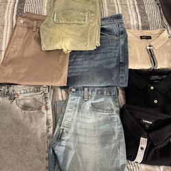 Men Jeans For Sale And Polos !!! All Used Different Brands !!Cash Only And Pick Up On my