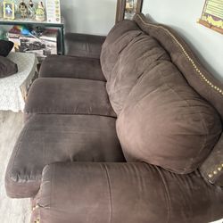 FREE Suede Sofa And Loveseat