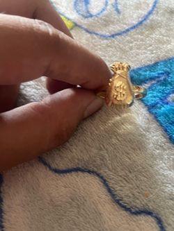 Money bag ring size 10 gold plated