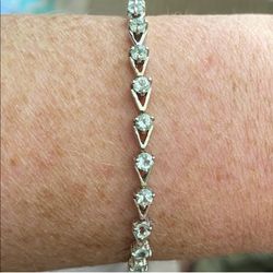 Natural Aquamarine Tennis Bracelet 925