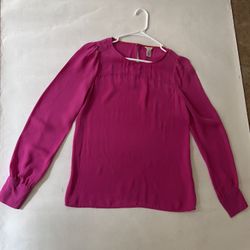 J CREW  Women Pink Flowy Chiffon Top Size 2 