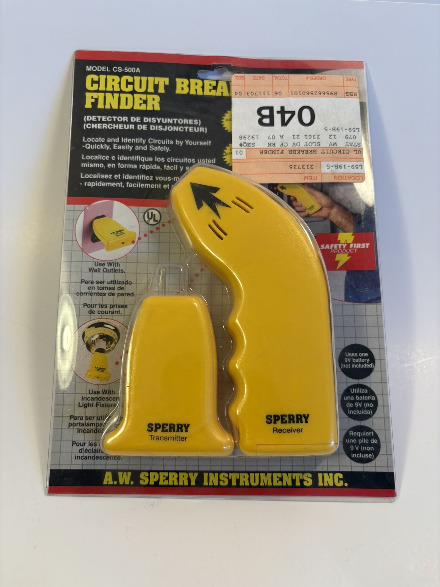 Circuit Breaker Finder Sperry CS550A AC Circuit Identifier with LED Alert Yellow