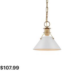 Nuvo Lighting 60/7522 Outpost 10" Wide Mini Pendant Matte White Burnished Brass