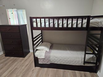 Bunk bed. Three twin size beds.