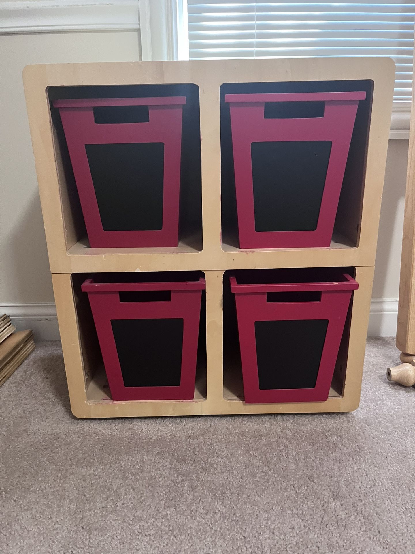 Kids Storage Bins With Chalkboard Front