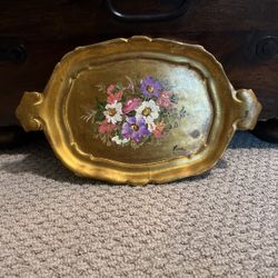 Italian Hand Painted Wooden Serving Tray