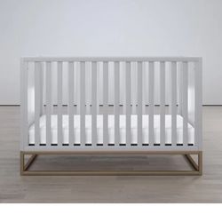 White Gold Trim Crib 