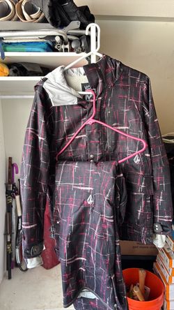 Volcom Snow Jacket Black Pink Print