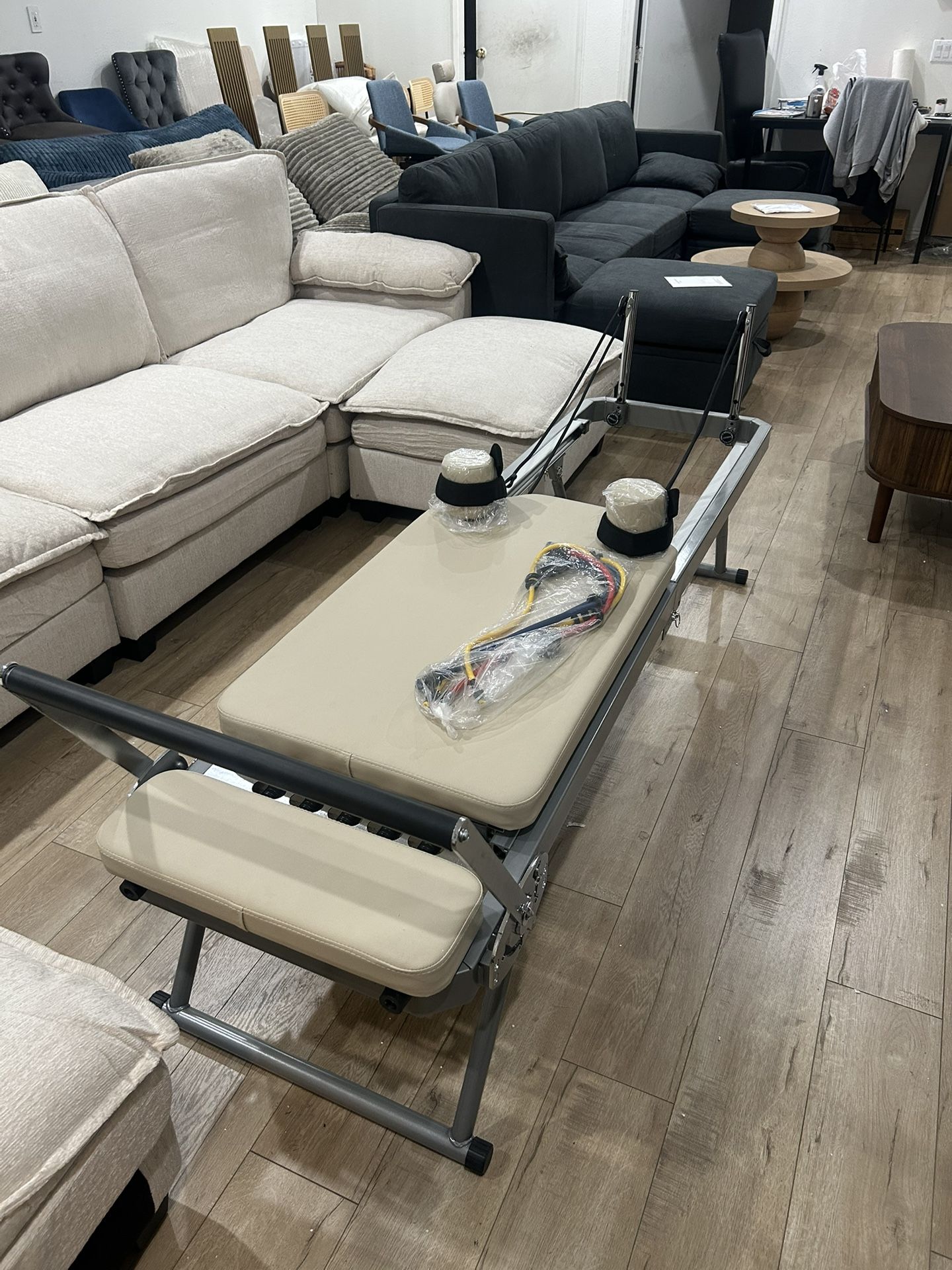 Foldable Pilates Reformer Machine for Home Gym, Compact Fitness Reformer with Resistance Springs, Full Body Workout Equipment for Core Strength, Flexi