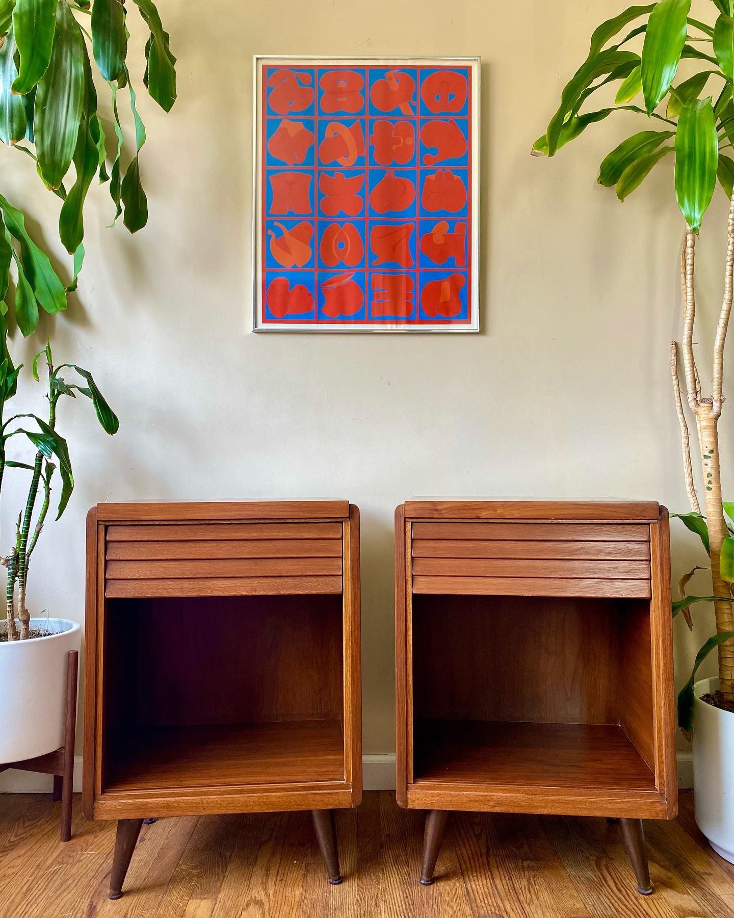 Elegant Pair Designer Nightstands 