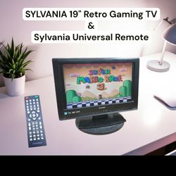 SYLVANIA
19" Widescreen LCD
Retro Gaming TV/Monitor
&
Sylvania Universal Remote
(BOTH are LIKE NEW)