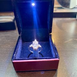 3.53 Ct lab grown Marquise Diamond Ring with pear baguettes