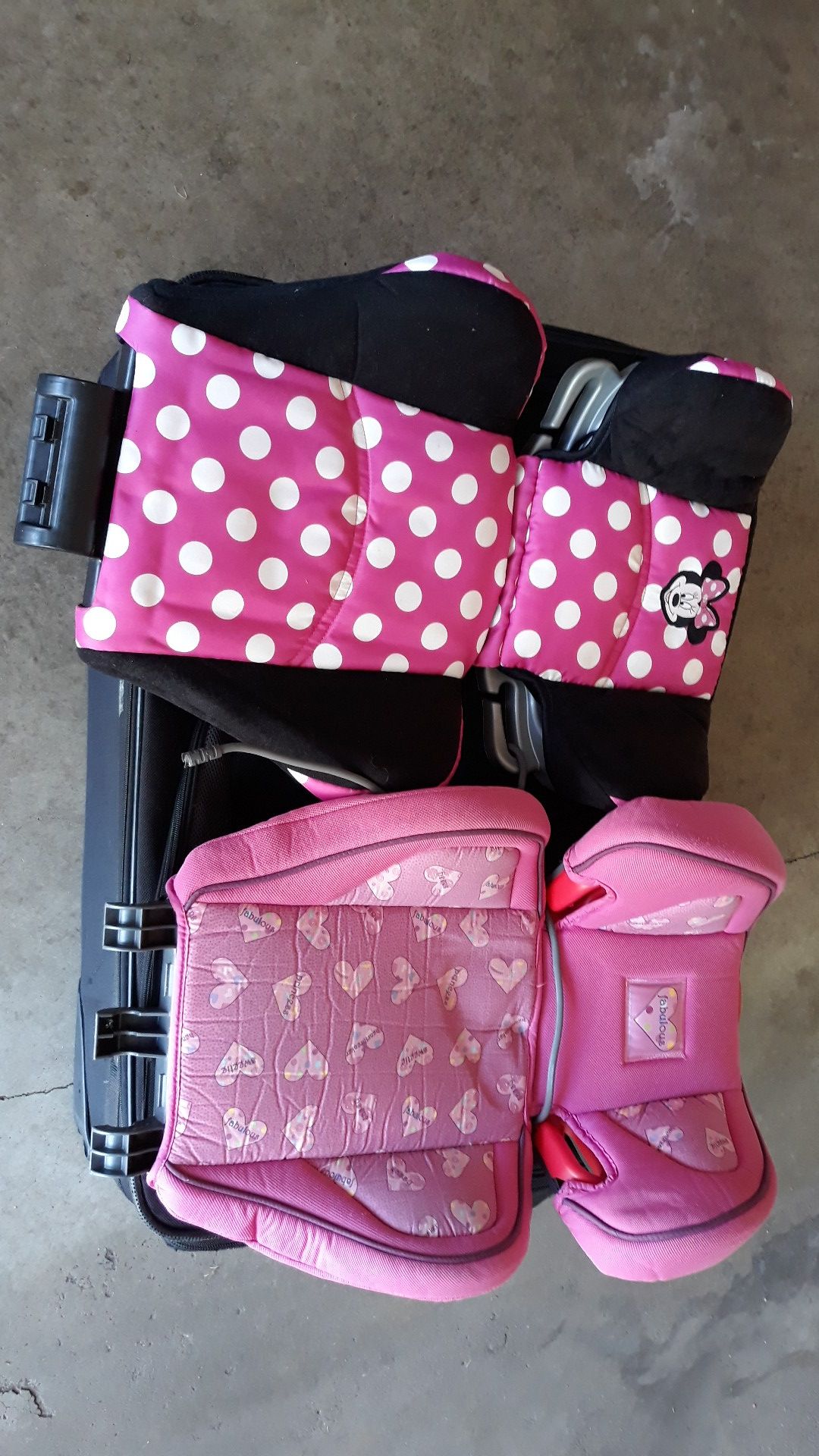 Two booster seats backs