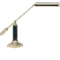 House Of Troy Counterbalance Polished Brass And Black Marble Piano Lamp
