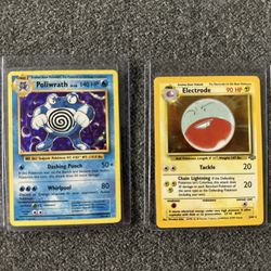 Poliwrath Holo Rare 36/108 XY Evolutions & Electrode Holo Rare 21/64 Jungle – Vintage Pokémon Cards