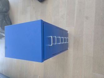 Blue Metal Multi-Drawer Filing Cabinet