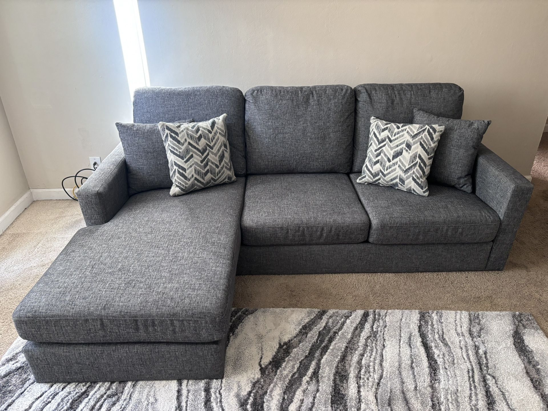 Grey Sectional Sofa with Reversible Chaise