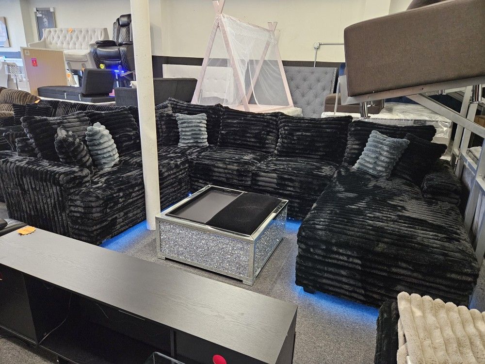 Brand New Sectional Corduroy Fabric XL W/ LED LIGHT $1999 Sofas & Couches