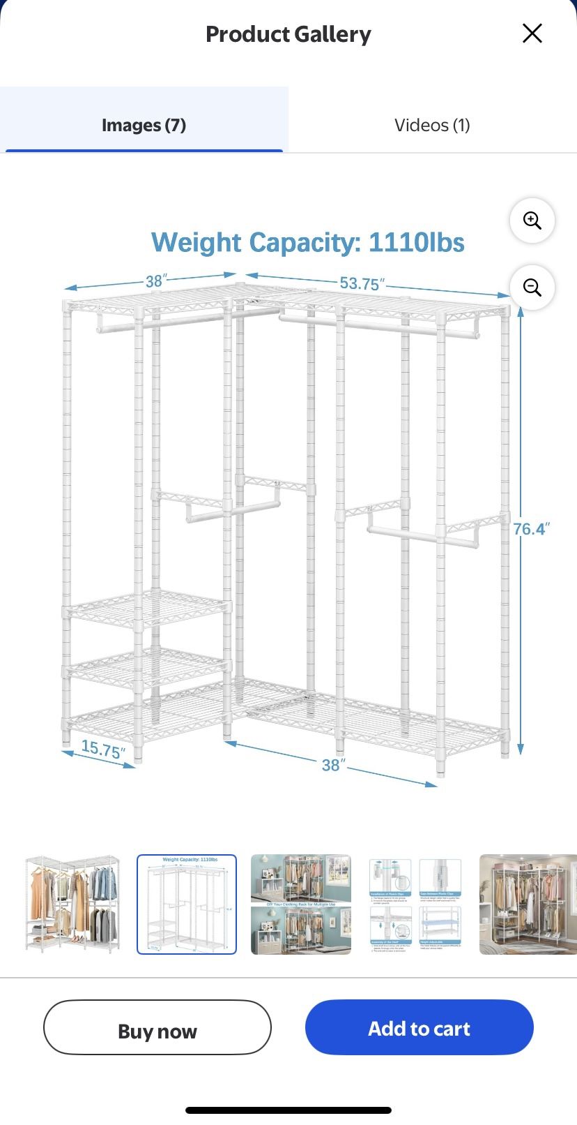 Garment Rack Customizable (straight or corner)
