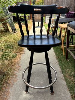 Black Swivel Barstool Chair Stool