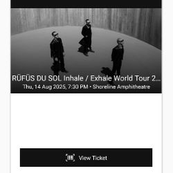 RUFUS DU SOL Inhale/Exhale World Tour Ticket 