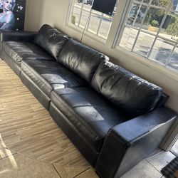 Black leather couch - Used $190