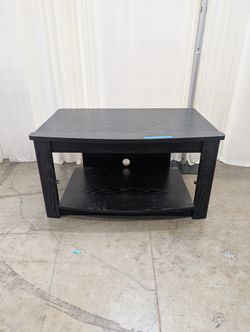 Black Wood Grain Open Shelf TV Stand