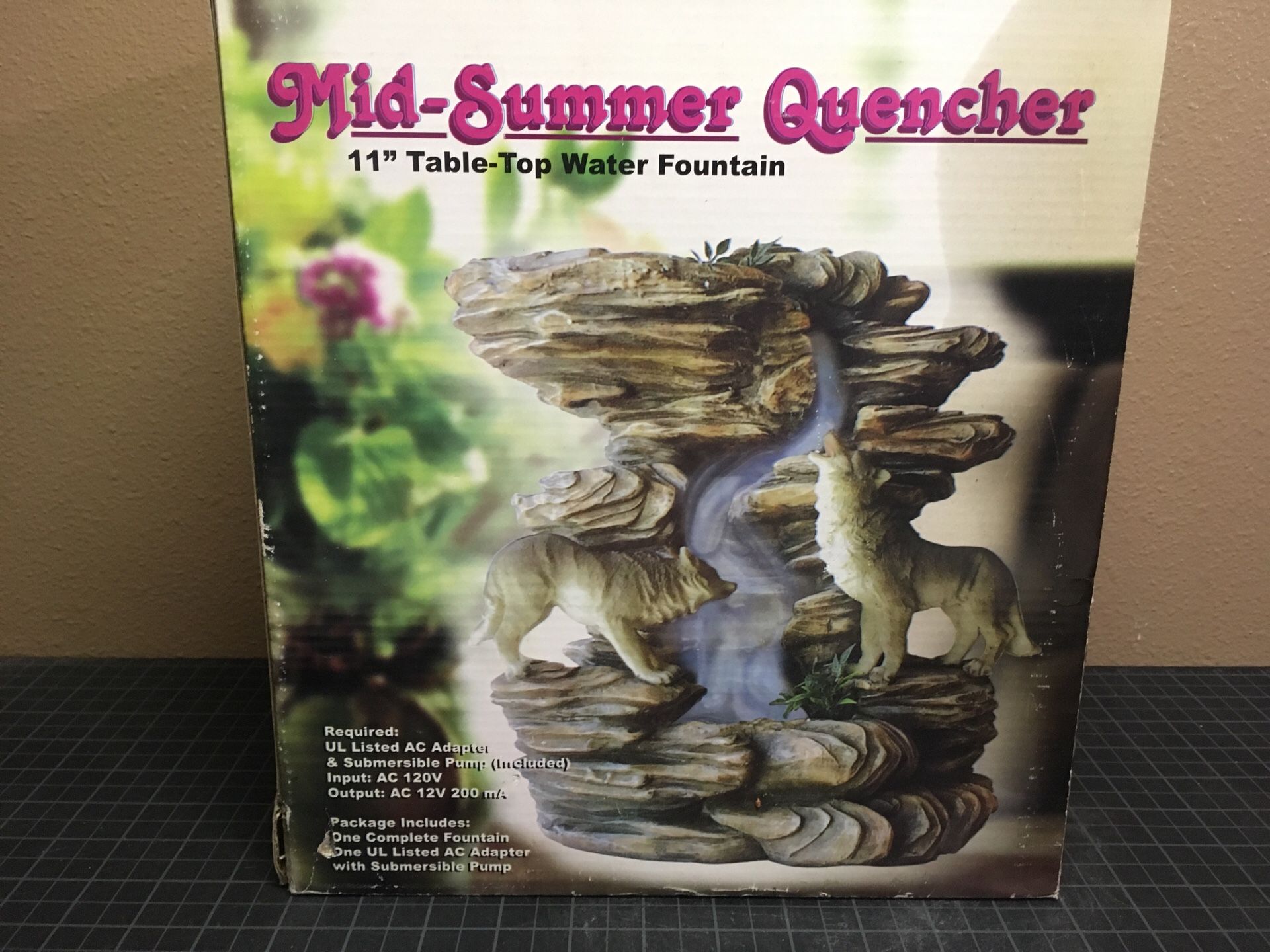 11” Table Top Water Fountain Wolves Rocky Mountain Mid Summer Quencher NEW for Sale in Glendora