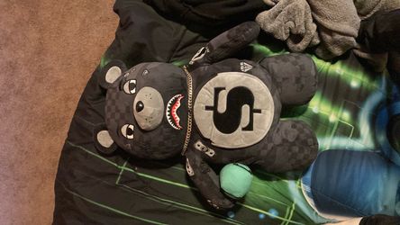 Sprayground Black Checkered Bear Plush