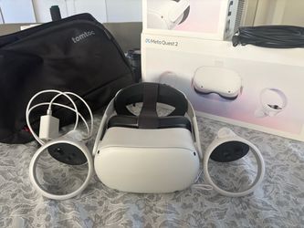 Meta Oculus Quest 2 VR Headset 128GB W/ Controllers, Elite Strap, & Link Cable