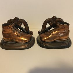 ANTIQUE BRASS SHOE BOOKENDS! VERY COLLECTIBLE! PRICED TO SELL!
