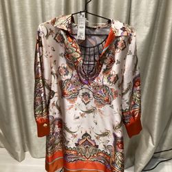 Zara Baroque Print Tunic Dress - Size L