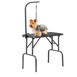 32-inch Foldable Pet Dog Grooming Table with Adjustable Height Arm Drying Table for Home w/Noose for Small Dogs Cats Non-Slip Maximum Capacity Up to 2
