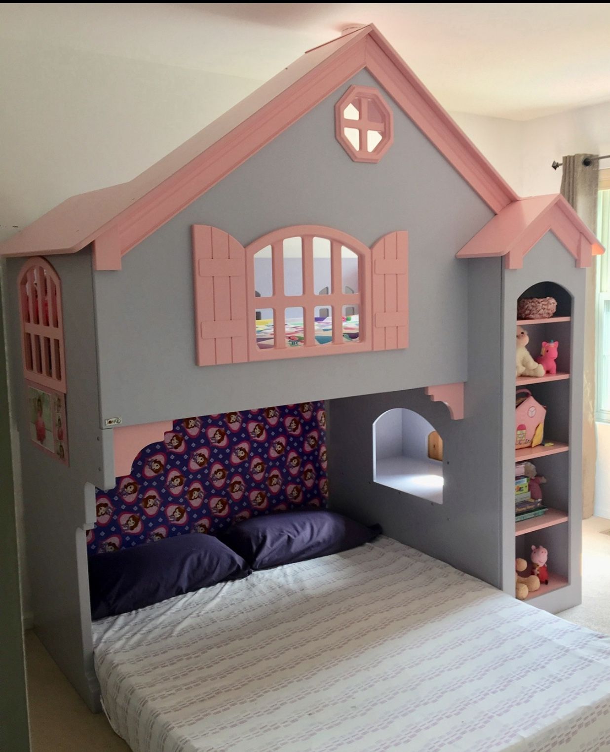 Girls Doll House Bunk Bed With Staircase