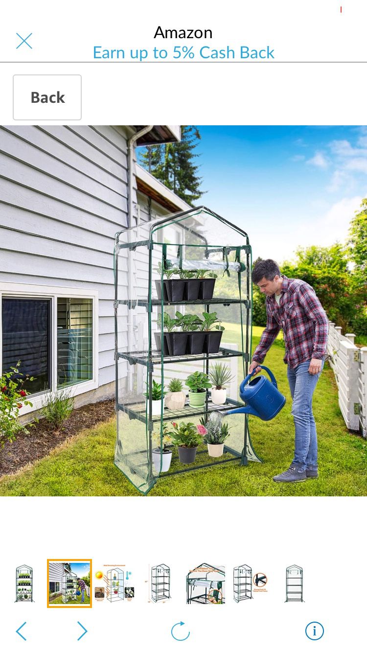 Mini Greenhouse 4-Tier 27" X 19" X 63" Portable Plant Greenhouse for Indoor/Outdoor Gardens, Patios, Backyards Plant Shelves, Ideal for Growing Seeds