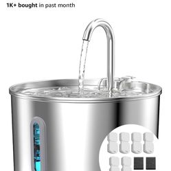Koogmoon Cat Water Fountain Stainless Steel 