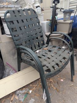 Green patio chairs