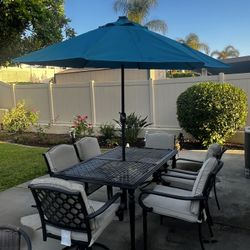Rectangular Table With Umbrella